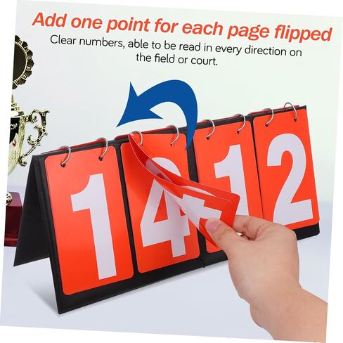 ibasenice Portable Tabletop Scoreboard Flipper for Multi Sports Lightweight Basketball and Football Scoreboard with Readable Numbers for Games Red in Saudi Arabia