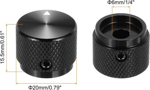 MECCANIXITY 2 Pcs Aluminium Potentiometer Knobs, 1/4" (6mm) Universal Volume Tone Control Knobs with Arrow Indicator for Guitar, 3/5" Red(20x15.5mm) in Saudi Arabia