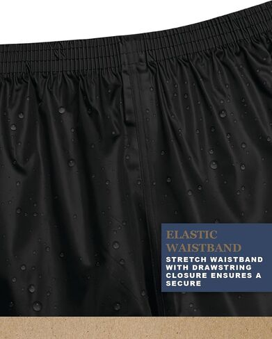 Bass Creek Outfitters Men's Rain Pants - Waterproof Lightweight Outdoor Pants for Hiking, Fishing, and Work (Sizes: M-XXL) in Saudi Arabia