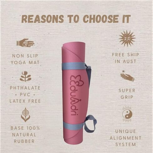 "Premium Extra Thick Yoga Mat With Strap-6mm Non-Slip,Eco-friendly,High-Density TPE,Ideal For Home,Gym, Perfect Exercise Mat for Pilates & Studio-72 L*24 W, Available In Rectangular & Arch Shapes" in Saudi Arabia