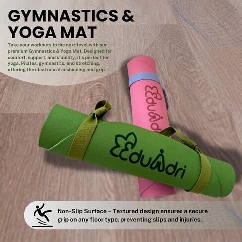 "Premium Extra Thick Yoga Mat With Strap-6mm Non-Slip,Eco-friendly,High-Density TPE,Ideal For Home,Gym, Perfect Exercise Mat for Pilates & Studio-72 L*24 W, Available In Rectangular & Arch Shapes" in Saudi Arabia