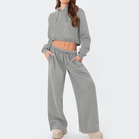 خريف 2 قطعة ملابس للنساء 2025 الصوف جرزاية المحاصيل قناع السترة البلوز الأعلى عداء ببطء Sweatpant رياضية in Kuwait