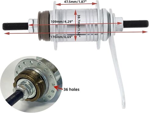 XYAUTO 32 Hole/36 Hole Bicycle Coaster Brake Hub, Bike Brake Rear Hub Stainless Steel for Fixed Gear Bicycle, MTB Bike in Saudi Arabia