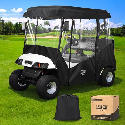 حاويات قيادة عربة الغولف العالمية 10L0L لعربة الغولف Yamaha Club Car EZGO 2 للركاب، مقاومة للماء في جميع الأحوال الجوية (أسود) in Saudi Arabia