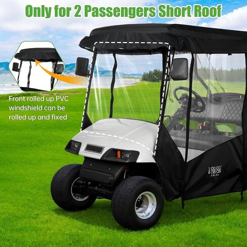 حاويات قيادة عربة الغولف العالمية 10L0L لعربة الغولف Yamaha Club Car EZGO 2 للركاب، مقاومة للماء في جميع الأحوال الجوية (أسود) in Saudi Arabia
