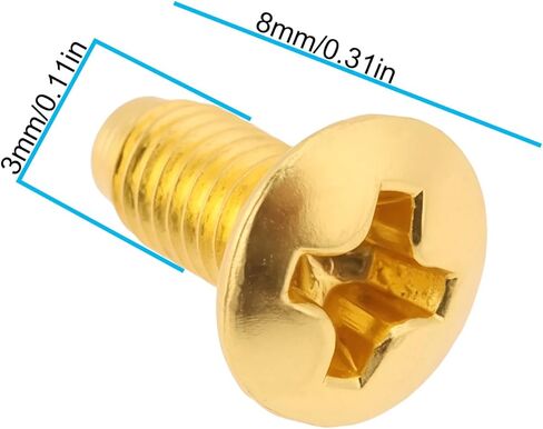 eMagTech 20 Pcs Electric Guitar Switch Screws 3mm Thread for 3/5-Way Selector Switch Compatible with Stratocaster Compatible with Telecaster, Gold in Kuwait