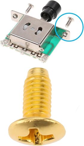 eMagTech 20 Pcs Electric Guitar Switch Screws 3mm Thread for 3/5-Way Selector Switch Compatible with Stratocaster Compatible with Telecaster, Gold in Kuwait