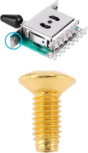 eMagTech 20 Pcs Electric Guitar Switch Screws 3mm Thread for 3/5-Way Selector Switch Compatible with Stratocaster Compatible with Telecaster, Gold in Kuwait