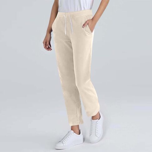 Sweat Pants for Women High Waist Straight Leg Sweatpants Cotton Soft Lightweight Casual Yoga Athletic Joggers in Saudi Arabia