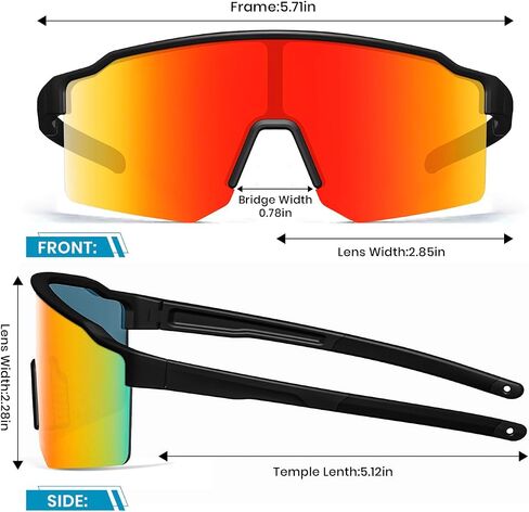 FMY TR90 Unisex Bike & Softball Sunglasses, Polarized UV400 Sports Glasses for Running/Cycling/Baseball in Saudi Arabia