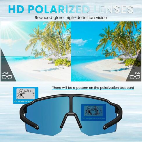 FMY TR90 Unisex Bike & Softball Sunglasses, Polarized UV400 Sports Glasses for Running/Cycling/Baseball in Saudi Arabia