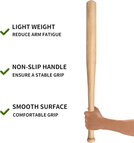 Baseball Bat 33 Inch Solid Beech Wood Baseball Bats Adult Classic Lightweight Wood Bat for Softball Training and Pickup Games in Saudi Arabia