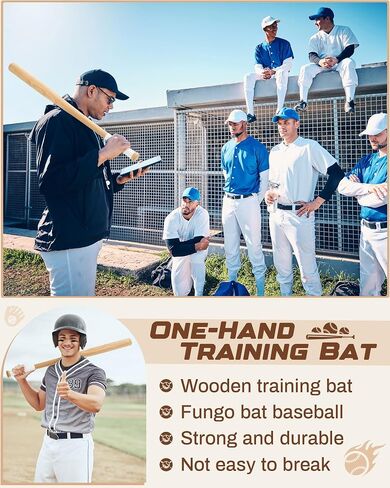 مضرب تدريب بيسبول خشبي مقاس 36 بوصة من Fungo بوزن 38.8 أونصة للمدربين مع شريط قبضة أبيض للهدايا الرياضية in Saudi Arabia
