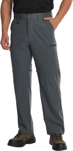 Mens Hiking Pants Convertible Quick Dry Zip Off Tactical Cargo Pants Water Resistant Lightweight Outdoor Pants with 6 Pockets in Saudi Arabia