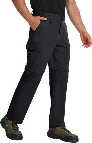 Mens Hiking Pants Convertible Quick Dry Zip Off Tactical Cargo Pants Water Resistant Lightweight Outdoor Pants with 6 Pockets in Saudi Arabia