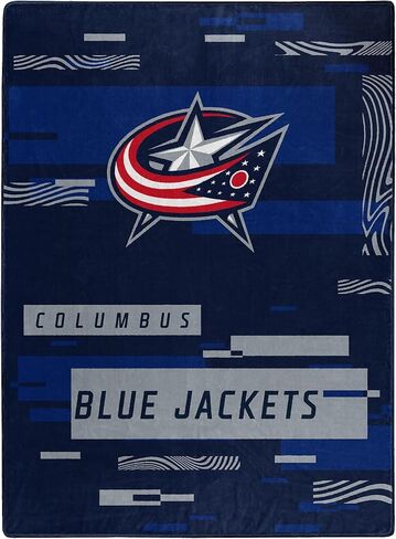 NORTHWEST Company NHL Digitize Design Plush Raschel Thow Blanket, 60"x80" (Columbus Blue Jackets) in Saudi Arabia
