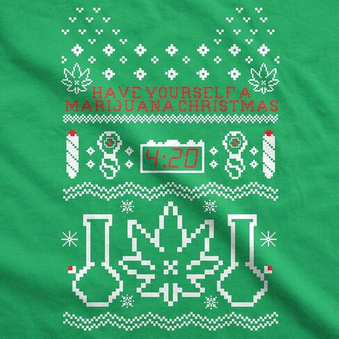 Crazy Dog T-Shirts Unisex Have Yourself A Marijuana Christmas Crew Neck Sweatshirt For Xmas Party in Saudi Arabia