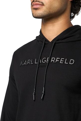 سويت شيرت رجالي من KARL LAGERFELD برقبة دائرية وشعار أساسي ومريح in Kuwait