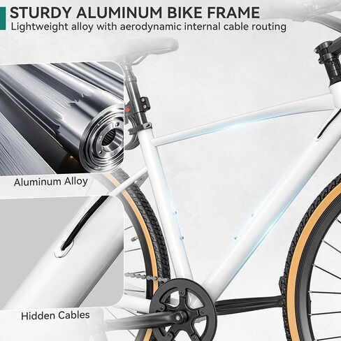 YITAHOME 700C Road Bike, 21 Speed Commuter Bicycle for Men Women, Lightweight Aluminum Frame Racing Bike, Adult Bicycle with Dual Disc Brake in Saudi Arabia