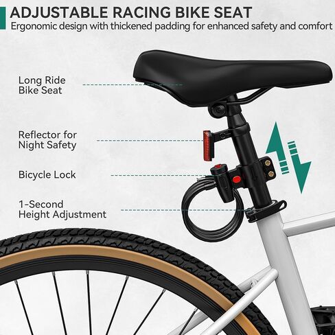YITAHOME 700C Road Bike, 21 Speed Commuter Bicycle for Men Women, Lightweight Aluminum Frame Racing Bike, Adult Bicycle with Dual Disc Brake in Saudi Arabia