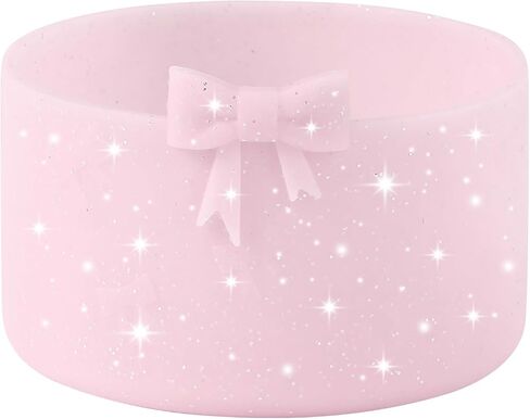 Glitter Bow Silicone Boot for Owala 32oz, Anti-Slip Protective Sleeve Bottom Bumper Protector for FreeSip, Twist, and Flip Stainless Steel Water Bottles Accessories, BPA Free in Saudi Arabia