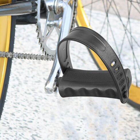 X AUTOHAUX 1 Pair Exercise Bike Pedals with Straps 9/16 Inch Spindle Cycling Parts 14mm Spindle Black in Saudi Arabia