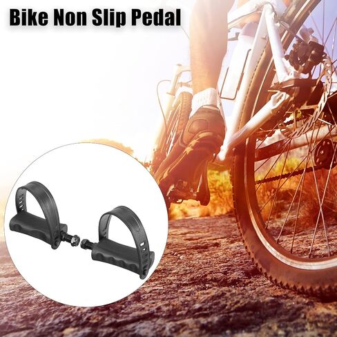 X AUTOHAUX 1 Pair Exercise Bike Pedals with Straps 9/16 Inch Spindle Cycling Parts 14mm Spindle Black in Saudi Arabia