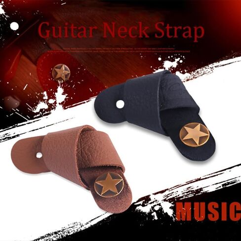 Guitar NeckStrap Guitar Strap Leather Head Belt Holder Button Safe Lock Ukulele Bass Folk Acoustic Electric Guita Accessories in Saudi Arabia