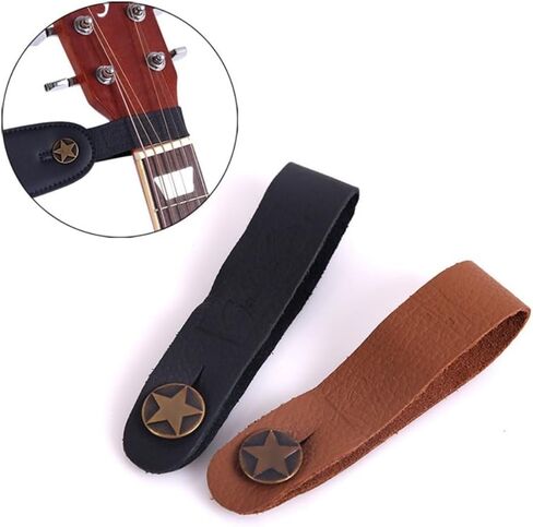 Guitar NeckStrap Guitar Strap Leather Head Belt Holder Button Safe Lock Ukulele Bass Folk Acoustic Electric Guita Accessories in Saudi Arabia