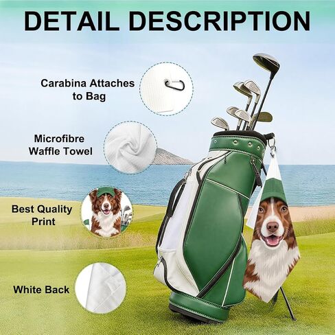 Golden Retriever Golf Towel 16x24 Inch, Dog Gifts Waffle Weave Decorative Golf Towel with Clip, Golfclub Gifts for Men Women Birthday Gift for Husband Dad Golfball Fan Retirement Present in Saudi Arabia
