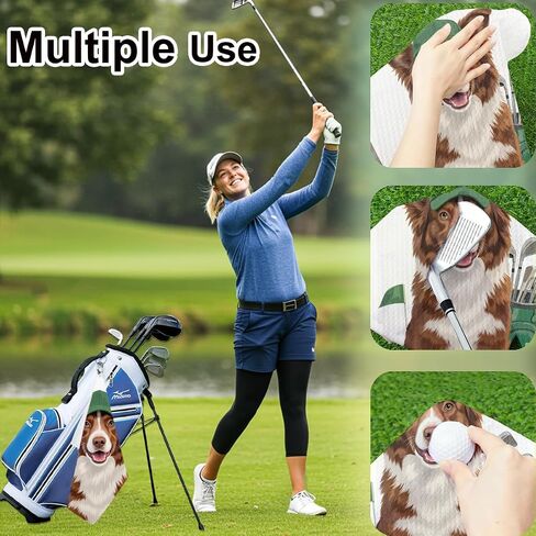 Golden Retriever Golf Towel 16x24 Inch, Dog Gifts Waffle Weave Decorative Golf Towel with Clip, Golfclub Gifts for Men Women Birthday Gift for Husband Dad Golfball Fan Retirement Present in Saudi Arabia