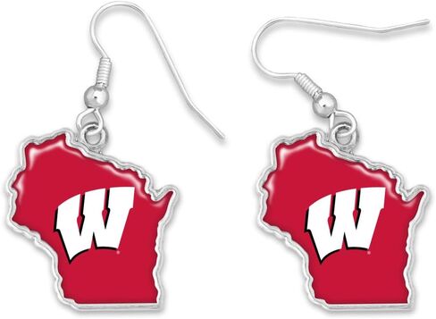 From the Heart Wisconsin Badgers State of Mine Earrings Jewelry Gift Licensed UW in Saudi Arabia