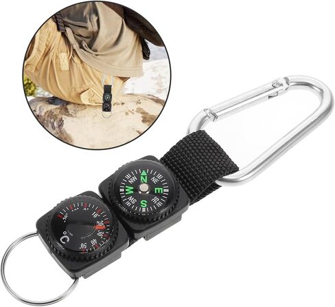GANAZONO Multifunctional Compass for Watch Band with Thermometer Compact Carabiner Clip Outdoor Navigation Tool for Hiking Mountaineering Camping and Survival Activities in Saudi Arabia