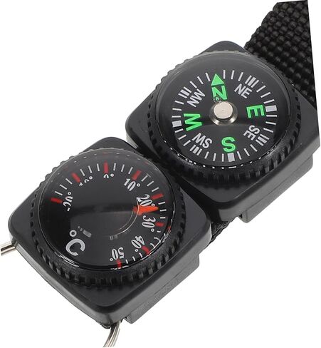 GANAZONO Multifunctional Compass for Watch Band with Thermometer Compact Carabiner Clip Outdoor Navigation Tool for Hiking Mountaineering Camping and Survival Activities in Saudi Arabia