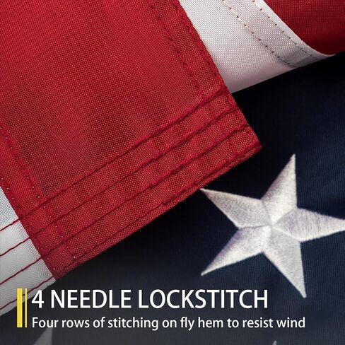 American Flag 3x5 FT Outdoor, Heavy Duty High Wind US Flag, Embroidered Stars, Sewn Stripes, Brass Grommets, Indestructible Tough USA Flags Suitable for Outside in Saudi Arabia