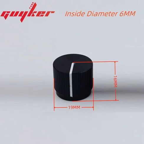 Guyker Guitar Aluminum Alloy Flat Top Control Knobs Dia. 6mm(0.24") Shaft Pots - Dome Tuning Potentiometer Knob Replacement Part for Electric Guitar or Precision Bass, 4-Pack Black in Kuwait