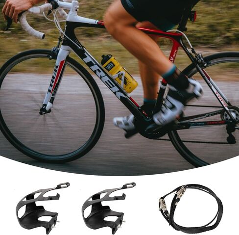 1 Pair of Bicycle Pedals with Toe Clips and Straps, Bicycle Pedal Foot Covers, Universal Replacement Parts for Mountain Bikes and Road Bikes. in Saudi Arabia