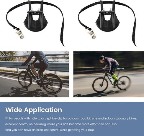 1 Pair of Bicycle Pedals with Toe Clips and Straps, Bicycle Pedal Foot Covers, Universal Replacement Parts for Mountain Bikes and Road Bikes. in Saudi Arabia