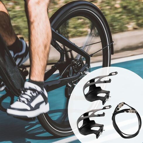 1 Pair of Bicycle Pedals with Toe Clips and Straps, Bicycle Pedal Foot Covers, Universal Replacement Parts for Mountain Bikes and Road Bikes. in Saudi Arabia