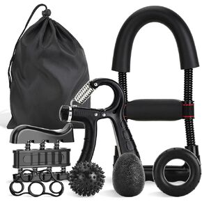 Hand Grip Strengthener Kit with Wrist Strengthener, Ultimate Hand Exerciser Set for Forearm Workout, Adjustable Grip Strength Trainer, Stress Relief Ball, Exercise Ring, Training and Recovery in Saudi Arabia