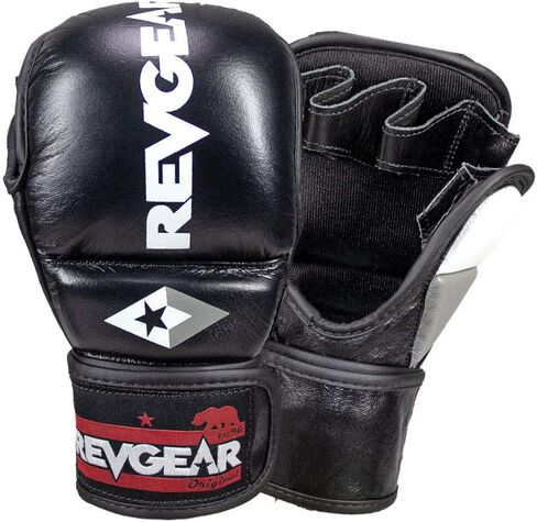 قفازات الملاكمة Revgear Pro Series MS1 MMA، جلد فاخر للمواي تاي، السجال، عشاق MMA، متوسط، أسود، مثالي للتدريب، كروس رائع in Saudi Arabia