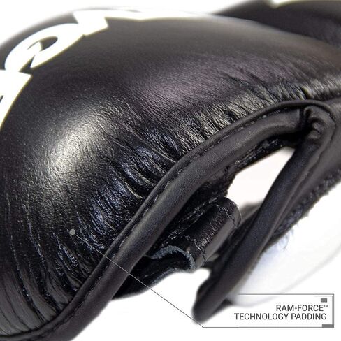 قفازات الملاكمة Revgear Pro Series MS1 MMA، جلد فاخر للمواي تاي، السجال، عشاق MMA، متوسط، أسود، مثالي للتدريب، كروس رائع in Saudi Arabia