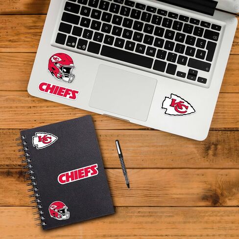 FANMATS 39529 NFL - Kansas City Chiefs Decal 6-pk - Works On Hard Surfaces - for Homes, Cars, Trucks, SUVs, Personal Items, Laptops, Cell Phones | Red | 5" x 6.25" | 6 Various Logos/Wordmark in Saudi Arabia