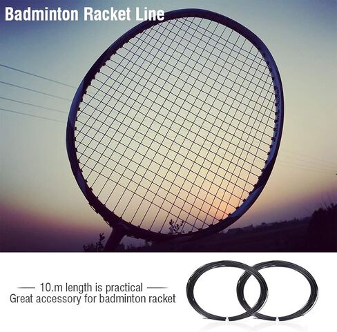 Keenso Badminton Racket String, 6 Colors 10m Nylon High Flexibility Badminton Racket String Racquet String Line Badminton Repair Accessory(Black) in Saudi Arabia