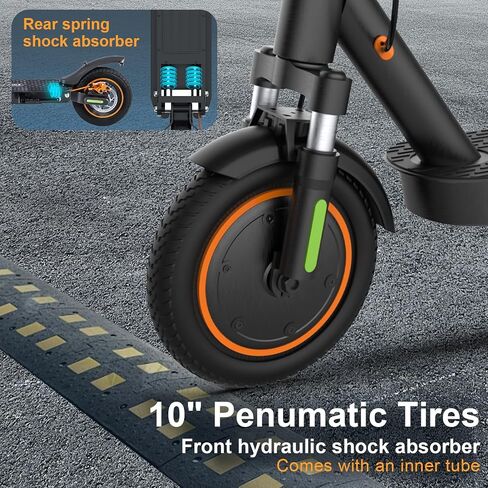 M2MAX-B Electric Scooter, 18 Miles Range, 350-500W Motor & Max Speed 20 Mph, 10" Pneumatic Tires, Cruise Control, Folding Commuter E-Scooter for Adults,with Locking Function in Saudi Arabia