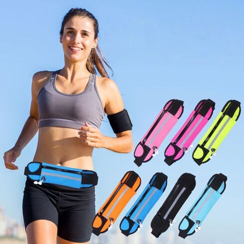 Solid Color Outdoor Sports Waist Bag, Large Capacity Sweat-Proof Running and Hiking Belt, Portable Travel Fanny Pack, Adjustable Waistband for Fitness and Exercise in Saudi Arabia