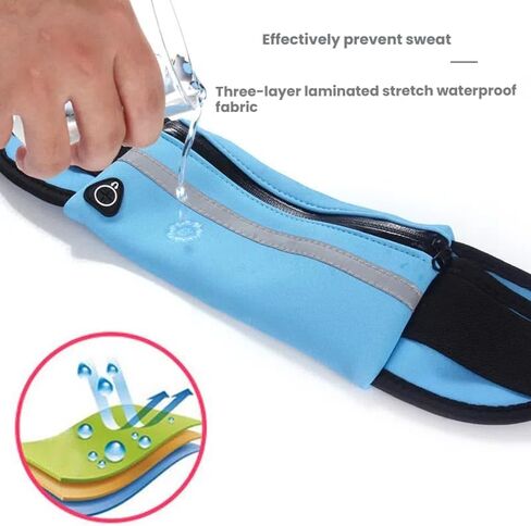 Solid Color Outdoor Sports Waist Bag, Large Capacity Sweat-Proof Running and Hiking Belt, Portable Travel Fanny Pack, Adjustable Waistband for Fitness and Exercise in Saudi Arabia