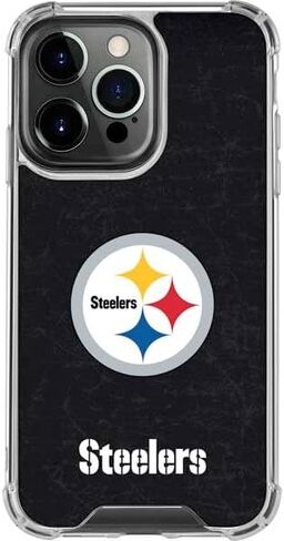 Skinit Clear Phone Case Compatible with iPhone 15 Pro - Officially Licensed NFL Pittsburgh Steelers Distressed Design in Saudi Arabia