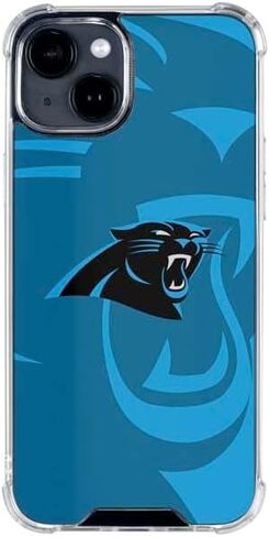 حافظة هاتف Skinit الشفافة متوافقة مع iPhone 14 - تصميم رؤية مزدوجة مرخص رسميًا من NFL Carolina Panthers in Saudi Arabia