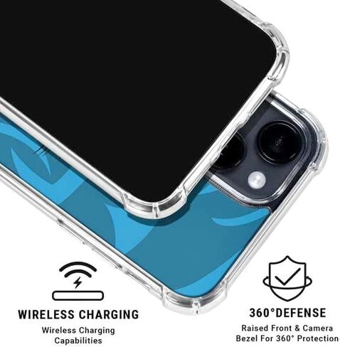 حافظة هاتف Skinit الشفافة متوافقة مع iPhone 14 - تصميم رؤية مزدوجة مرخص رسميًا من NFL Carolina Panthers in Saudi Arabia